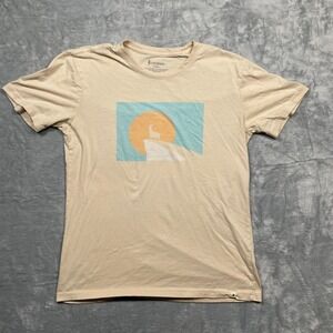 Cotopaxi Graphic T-Shirt Women S Tan Llama Mountain Sunset Cotton Blend Tee